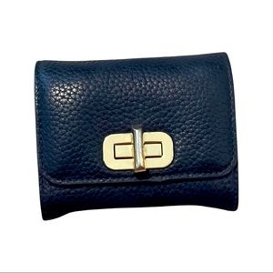 Michael Kors navy blue wallet, gold trim. Change, cash and cards. Leather. S/M